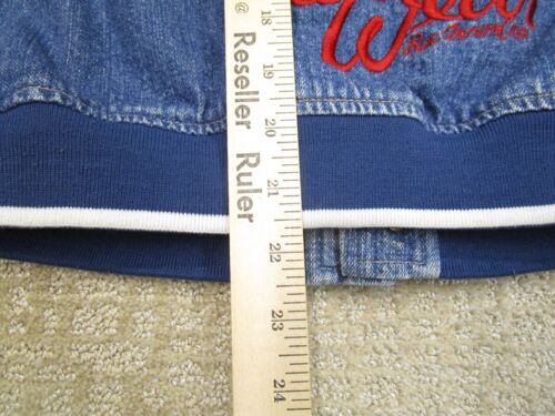 Vintage Rocawear Denim Jacket Men Medium Blue Embroidered Hip Hop Streetwear 90s - Picture 8 of 10