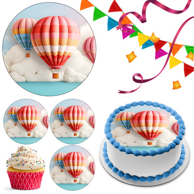 Heißluftballon Tortenaufleger Party Deko essbar Geburtstag Feier Cupcake