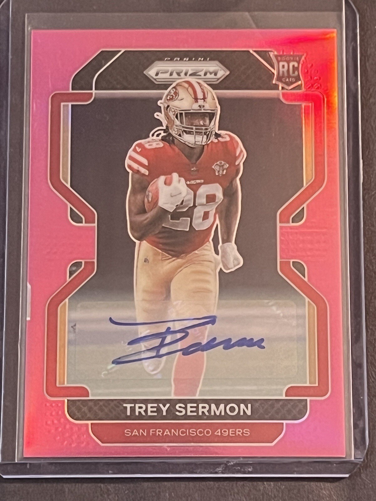 TREY SERMON 2021 Prizm NFL PINK REFRACTOR ROOKIE RC AUTOGRAPH AUTO #354 SF 49ers