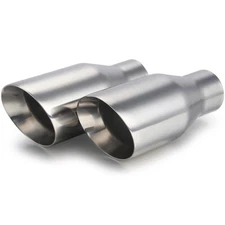 Truck Exhaust Tip 2.5" Inlet 4" Outlet 9" Long Stainless Steel Weld On Polished