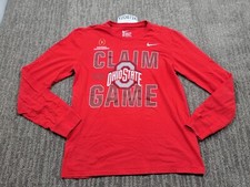 Nike Men Shirt Medium Red Ohio State Sports Football College Athletic University