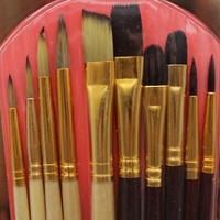 Pinselset 10 Teiliges Mal Pinsel Set FüR Acryl ÖL Aquarell Gouache Flachpinsel