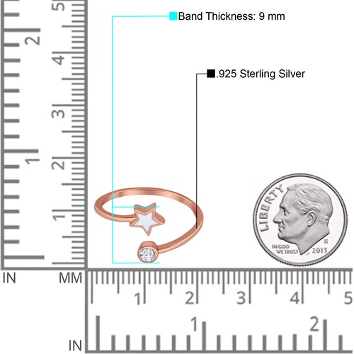 Zehenring 9 mm Sternband 925 Sterling Silber dünn verstellbar - Bild 24 von 36