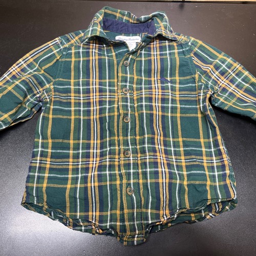 Tommy Bahama Kids Boys Button Down LS Shirt Size XS (4) Green Yellow Plaid Top - Picture 2 of 9