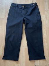 ST. JOHN SPORT black Ankle Pants Size 10 Women Gold Buttons Casual AF6