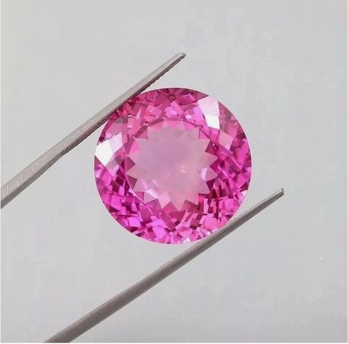 Certified 10.23 Ct Natural Ceylon Royal Pink Sapphire Round Cut Loose Gemstone - Picture 2 of 3