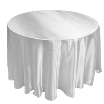 132'' Inch round Satin Tablecloth 21 COLORS Table Cover Wedding Banquet Catering
