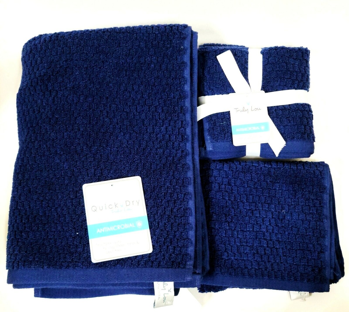 Truly Lou Blue Bath Towels Set of 2 New with Tags Bath