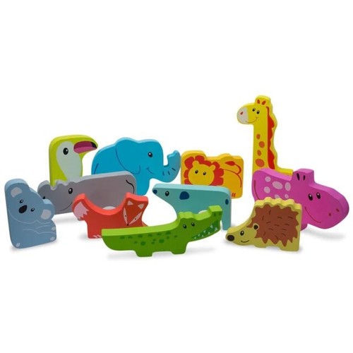 Animal Shapes Jigsaw Puzzle, Wood Playset, Educational Pre-Kindergarten Gift Toy - Picture 4 of 7