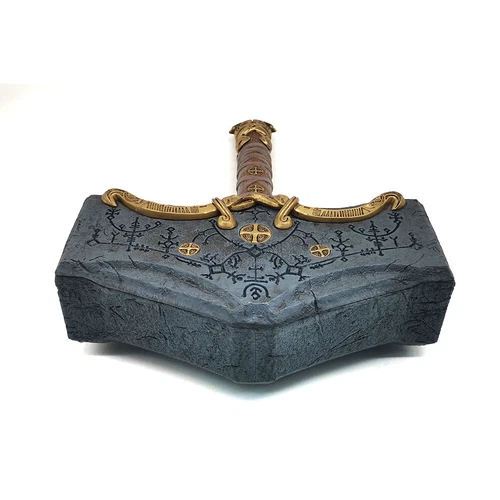 39cm God of War Thor's Hammer Cosplay Props Ragnarok Mjolnir Hammer Model Statue - Picture 16 of 16