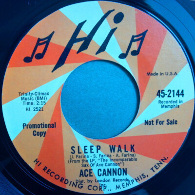 Ace Cannon - By The Time I Get To Phoenix / Sleep Walk 1968 7'', Promo Hi Records