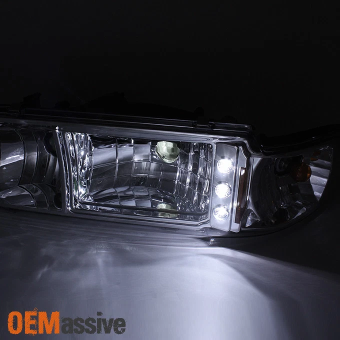 Faros LED/lámparas de señal de esquina izquierda+derecha Fit 91-96 Chevy Impala Caprice 1 pieza Foto 3 de 3