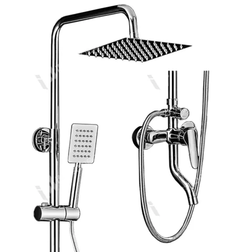 Bathroom Shower Faucet Set with Tub Spout 8“Rainfall Shower Fixture Wall Mounted