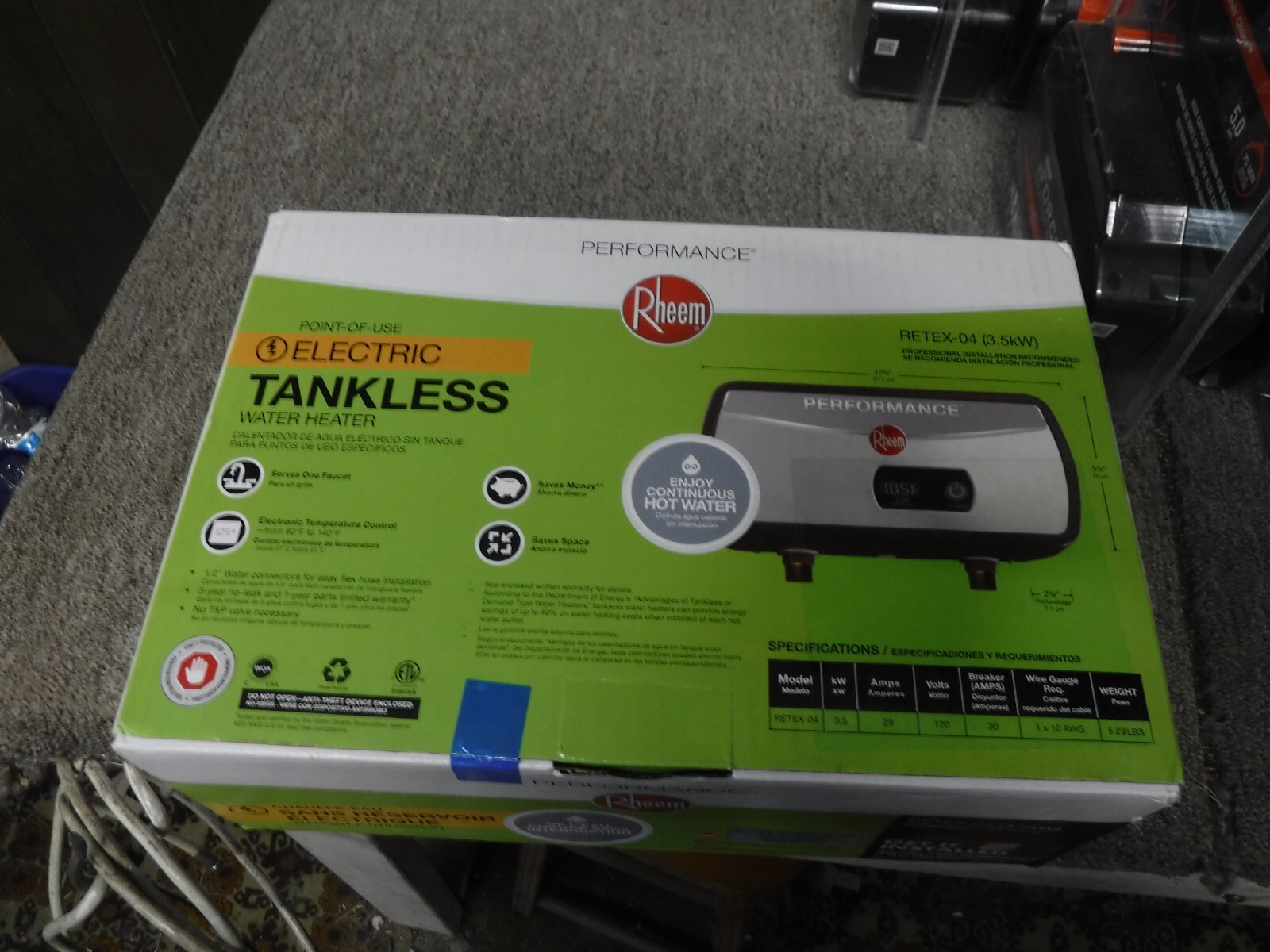 Rheem RTEX-04 120V 1 Residential Tankless Water Heater with Heating Chamber  for sale online | eBay