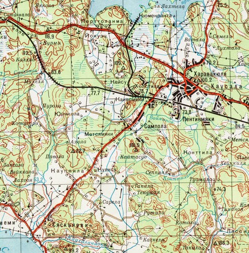 Russian Soviet Military Topographic Map - KOUVOLA (Finland), 1:100 000, ed. 1974 - Picture 3 of 5