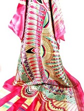 Fashion Scarf Polyester Pink Multicolor Square 36 x 36 Novelty