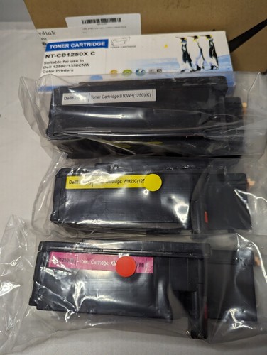 Juego de 4 colores de tóner para Dell 1250 C1760NW C1765NF C1765NFW 1250C 1350cnw 1355cnw - Imagen 5 de 6