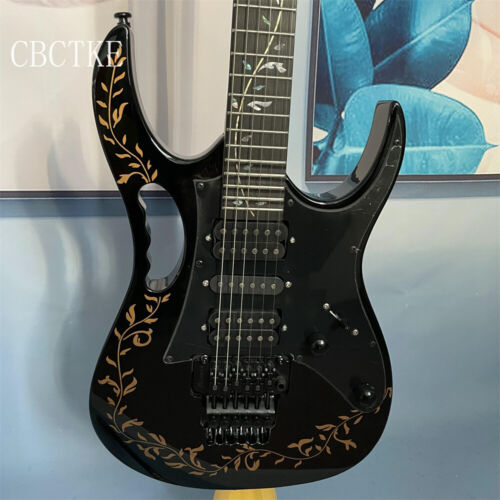 Custom Black Jem 7V Gold Leaf HSH Electric Guitar FR Bridge Tree of Life Inlay - Picture 1 of 8