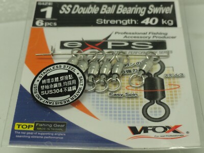 V-FOX SUS 304 SS Double BB Swivel #1 40kg Jigging Popping Lure Big Game Trolling