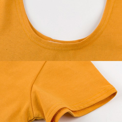 Crop Top Plain Vest T Shirt Short Sleeve Pullover Fashion Slim Fit Solid Color - Picture 9 of 23