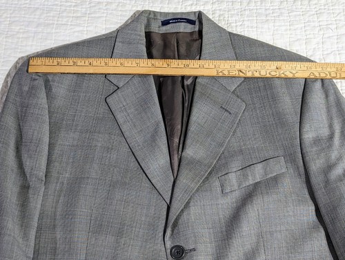 Chaps Suit Jacket Sport Coat Blazer Gray Single Vent Sz 44 Made Canada 3 Button - Picture 6 of 14