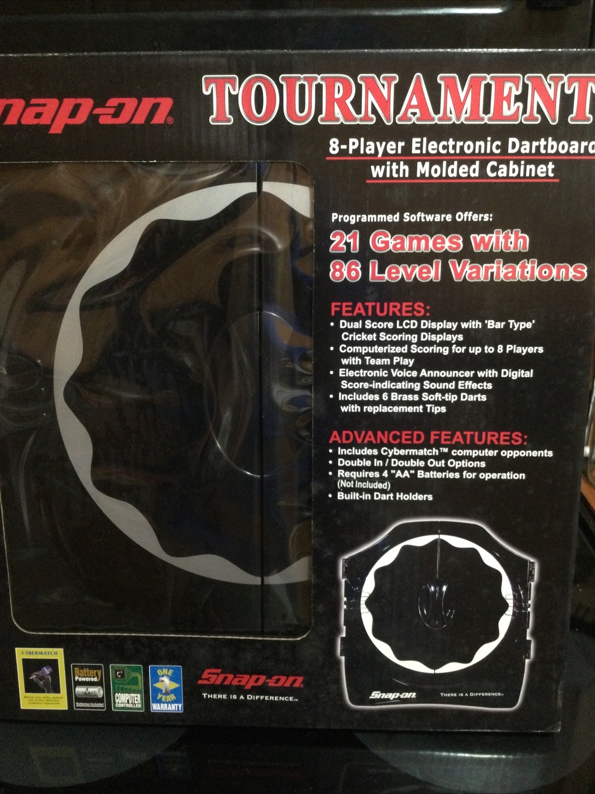 Snap On Tools Tournament Electronic Dartboard W/Molded Cabinet | eBay