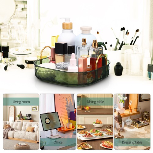 Makeup Storage Tray 360 Degree Rotating Makeup Holder Perfume Organizer Desktop - Picture 4 of 11