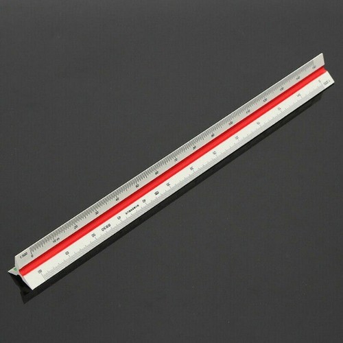 30cm/12" Solid Plastic Metric Triangular Scale Ruler Architect Engineers - Picture 4 of 6