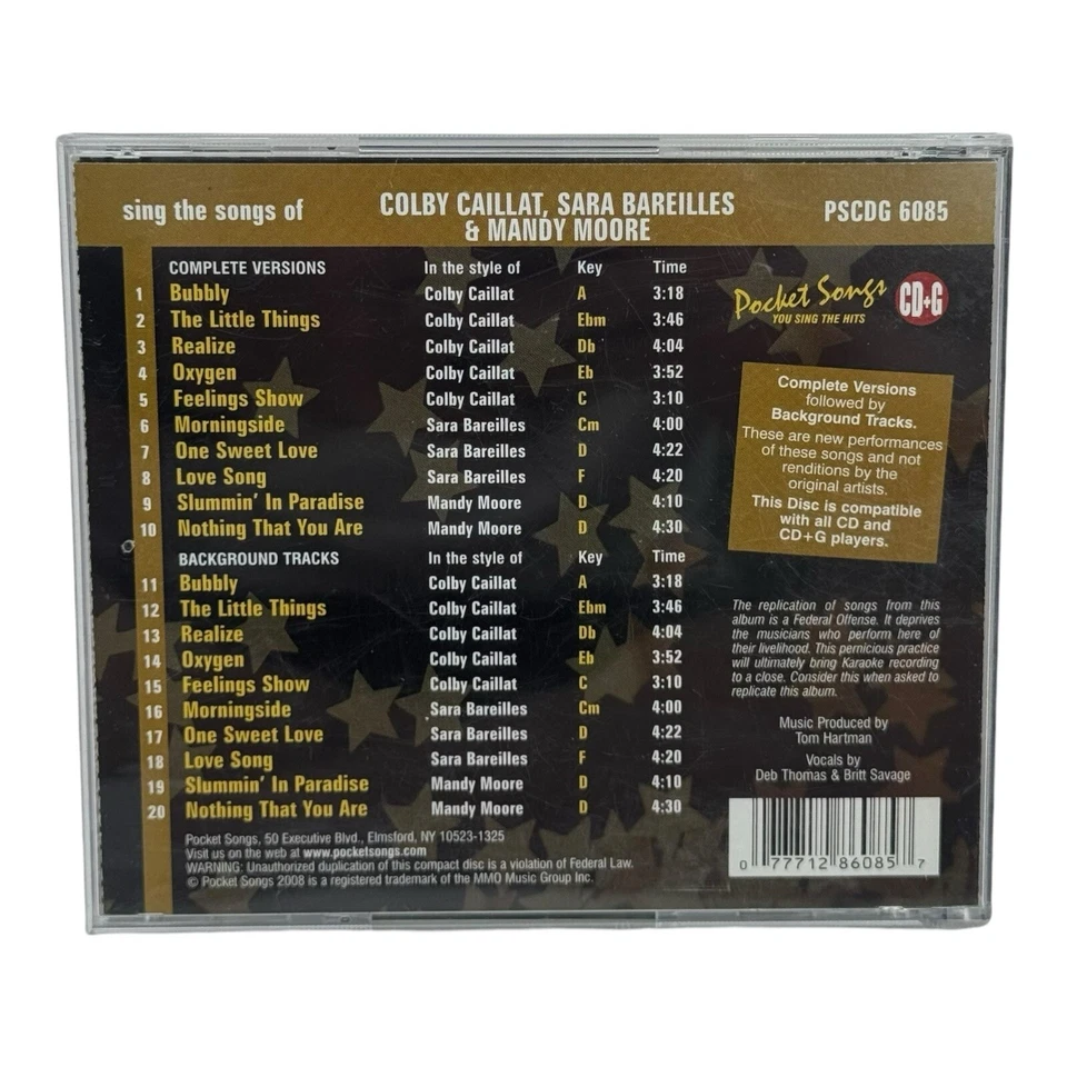 Караоке: Tommorows звезды сегодня (CD, 2008) Колби Кайлат и Сара Бареллес - Изображение 2 из 4