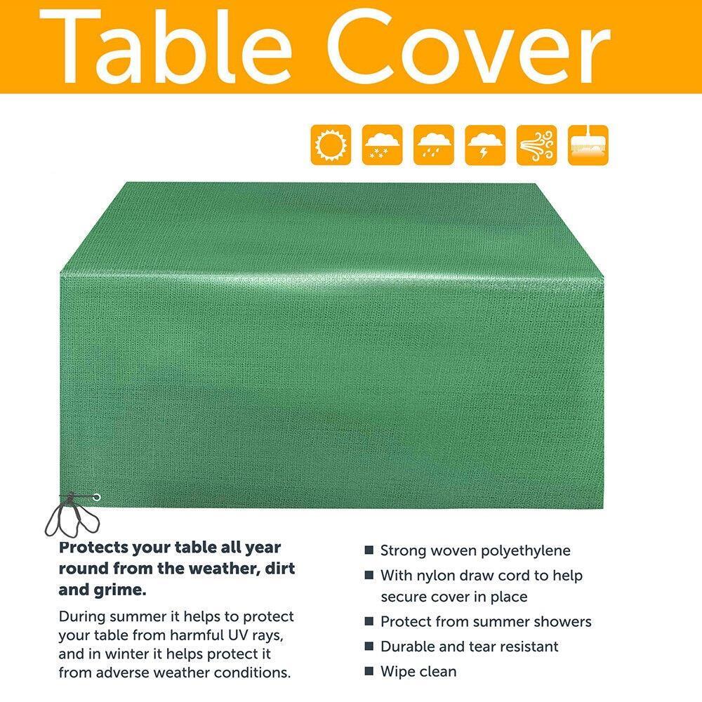 WATERPROOF GREEN RECTANGULAR GARDEN TABLE COVER PATIO FURNITURE