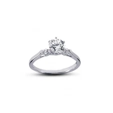 1.20ct G SI1 Round Natural Diamonds 18k White Gold Classic Three-Stone Ring