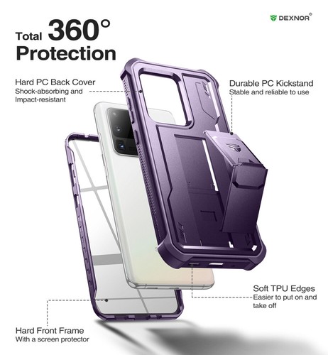 Funda Dexnor Cuerpo Completo Antigolpes para Samsung Galaxy S20 Ultra Pata de Cabra Incorporada - Imagen 42 de 84