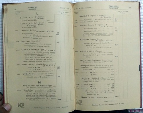 CATÁLOGO VINTAGE BURROUGHS WELLCOME & CO. LISTA DE PRECIOS DE PRODUCTO FINO 1938 ILUSIÓN - Imagen 5 de 11