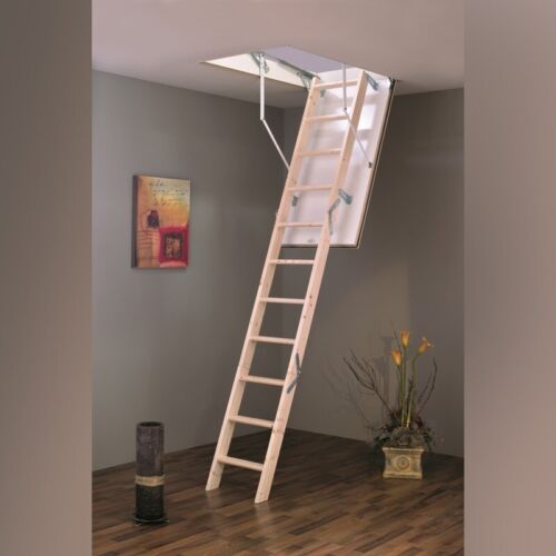 Loft Ladder EuroFold 3-Section TB Davies 2.8M Timber Insulated Sturdy Folding UK - Picture 2 of 6