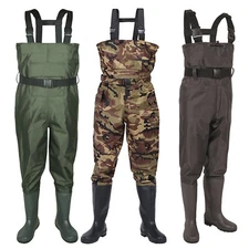 All Sizes Outdoor Camping Hunting PVC Wader Fishing Suit w/Boot  Waterproof
