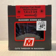 MIDWEST FASTENER PHILLIPS FLAT HEAD MASONRY SCREWS 1/4 X 2 3/4 09282 (100-COUNT)