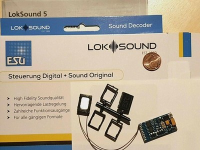 ESU 58449 H0 LokSound5 Decoder DCC/MOT/M4 21MTC NEM660 MKL +Lautspr.+Wunschsound