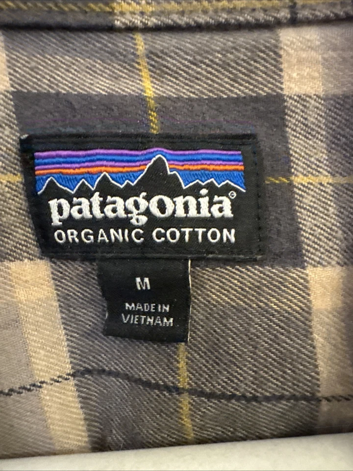 Camisa Patagonia Manga Larga Orgánica 100% Algodón Bolsillos Cuadros Hombres Mediana Foto 2 de 4