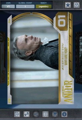Star Wars Card Trader Digital Legendary S2 Episode 8, #1 Andor Chrome Gold 5cc
