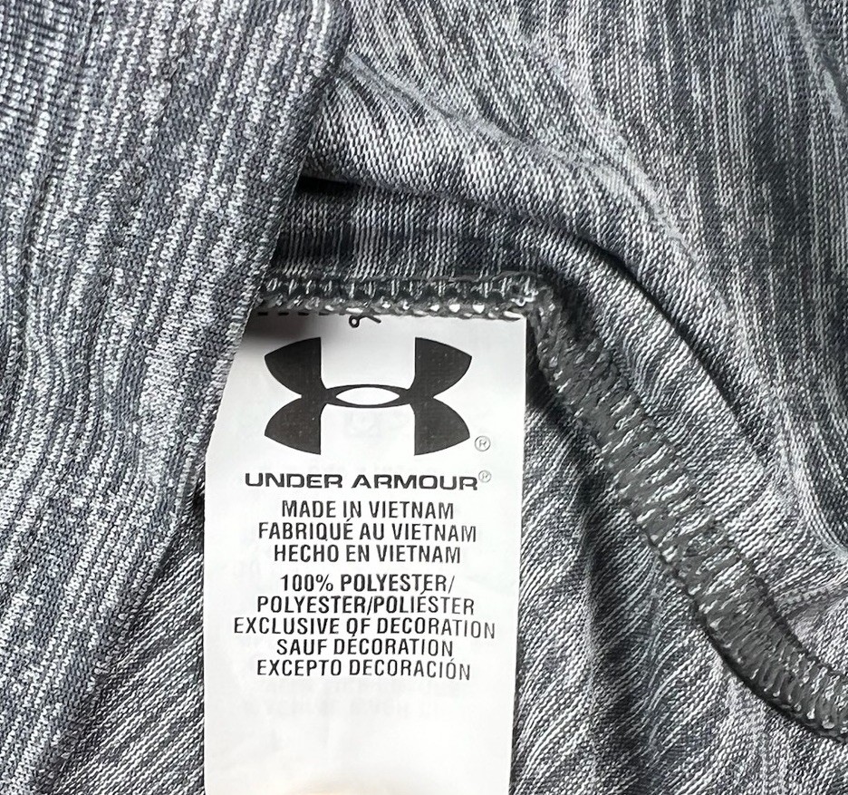 Under Armour HeatGear Quarter Zip Pullover Medium Gray Red Logo Athletic thumbnail 6