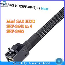 SFF-8643 to 4 SFF-8482 Mini SAS HDD Connector with Power Port Hard Drive 0.5M