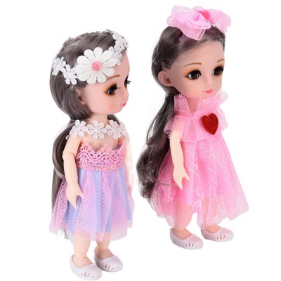 2pcs Girl Doll Toys Bewegliche Gelenke Schöne DIY Dress Up Puppen Mit Haarn CU