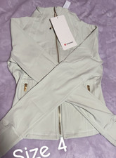 Lululemon Light Gray Full Zip Activewear Jacket for Women Size 4, Zipped Pockets