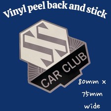 SS Car Club  vinyl sticker bumper Badge Vintage Classic jaguar swallow sidecar