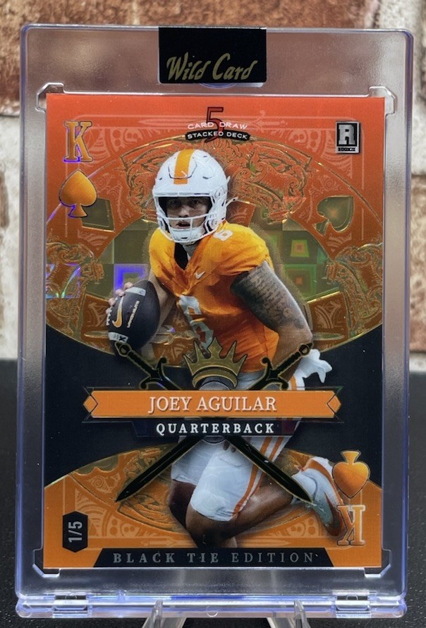 Joey Aguilar 1/5 Rookie Wild Card Black Tie Edition King Hearts Pandora Orange