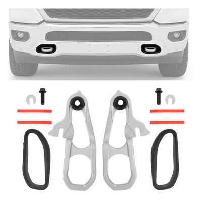 Heavy Duty Front Car Tow Hooks Chrome with Hardware For Ram 1500 DT 2019-2024
