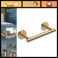 Stainless Steel Wall-Mount Toilet Paper Holder - Rustproof Double Post, Pivoting
