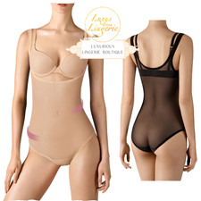 TULLE SHAPING BODY Wolford 36 S nude skin black transparent bodice shaping
