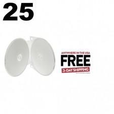 25 Clear Double ClamShell CD/DVD Case with Binder Holes 1-3 DAYS
