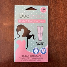 Duocharm Body and Clothing Double-Sided Tape for Fashion 100 Strips - 1/2  X 3  